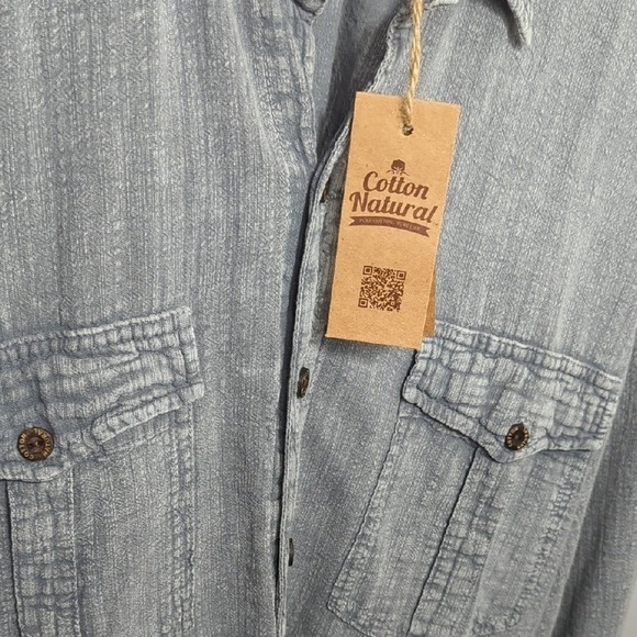 Cotton Natural Mens Long Sleeve Halo Fossil Gray Shirt XXL Lightweight NWT HTF - Picture 11 of 15